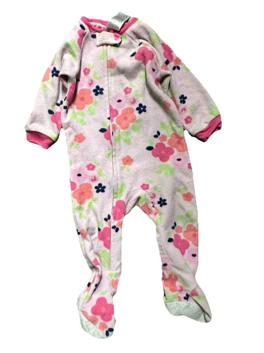 Baby Girl Footie Pajamas Fleece Winter Bears Minnie Mouse Size 6-9 Months